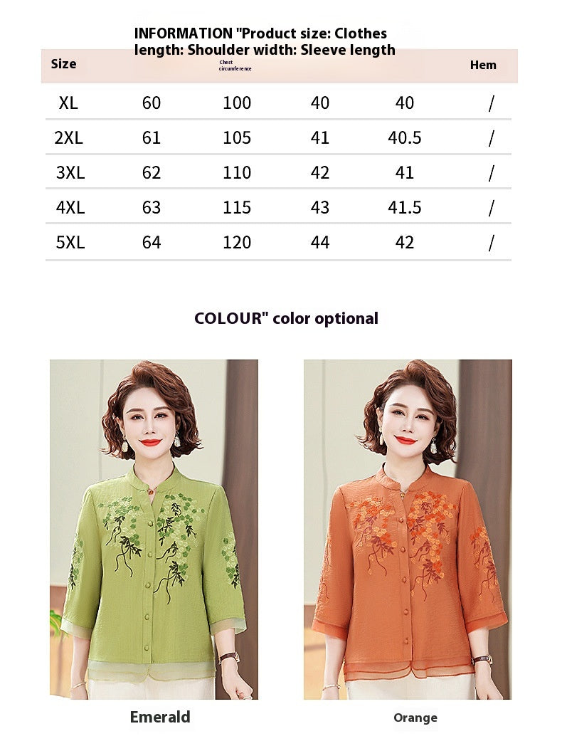 Summer Loose Embroidered Three-dimensional Blouse Shirt