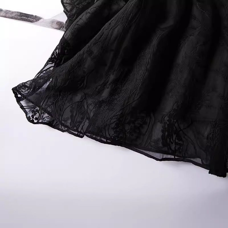 French Style Machine Embroidery Super Fairy Silk Skirt
