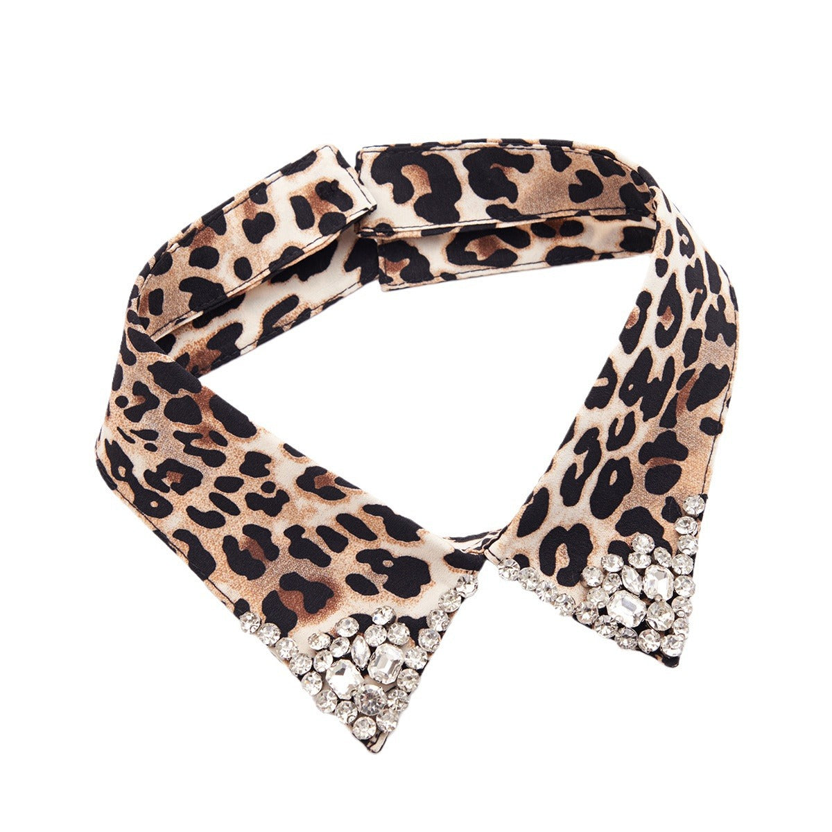 Women's Leopard Print Fashionable All-matching Sweater T-shirt Collar