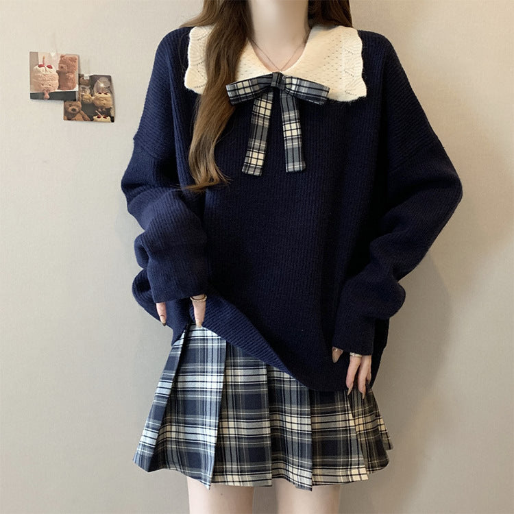 Women's Collegiate Color-block Knit Sweater