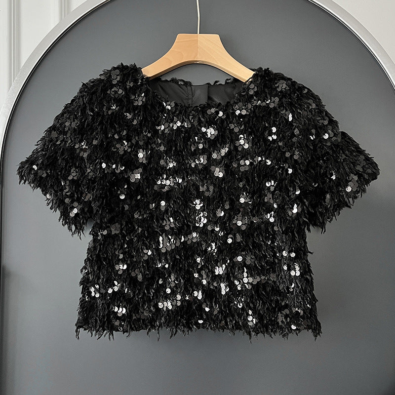 Sequined Top European And American Fashion Shiny T-shirt