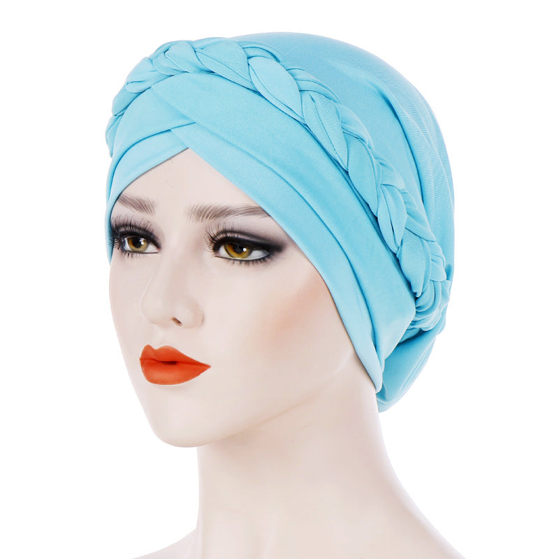 Monochrome Braided Baotou Hat Milk Silk India