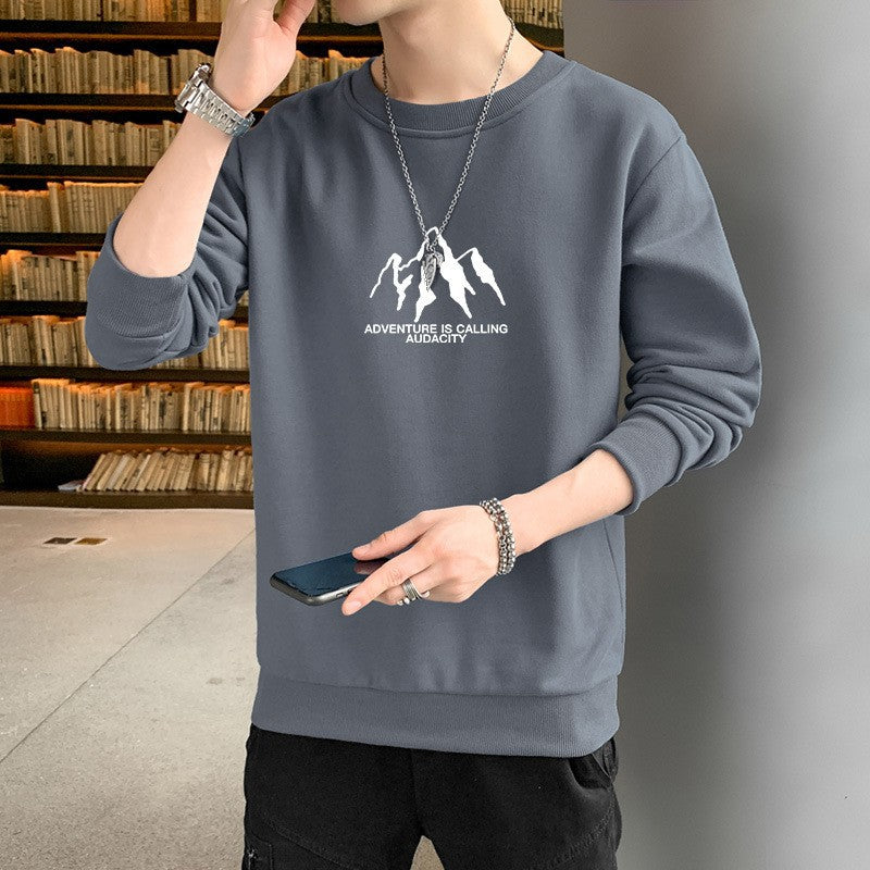 Langærmet sweatshirt til mænd med rund hals