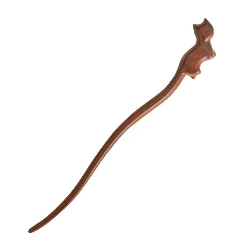 Wooden Women's Chinese Style Headdress Animal Hairpin