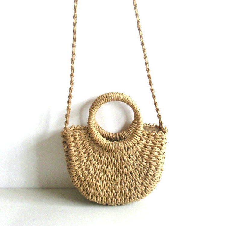 Straw Woven Paper Rope Round Simple Solid Color Weaving