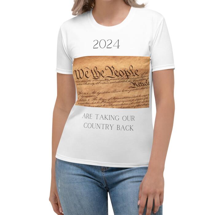 Europe And America We Will Bring Our Country Back To Print Casual Round Neck Short Sleeves