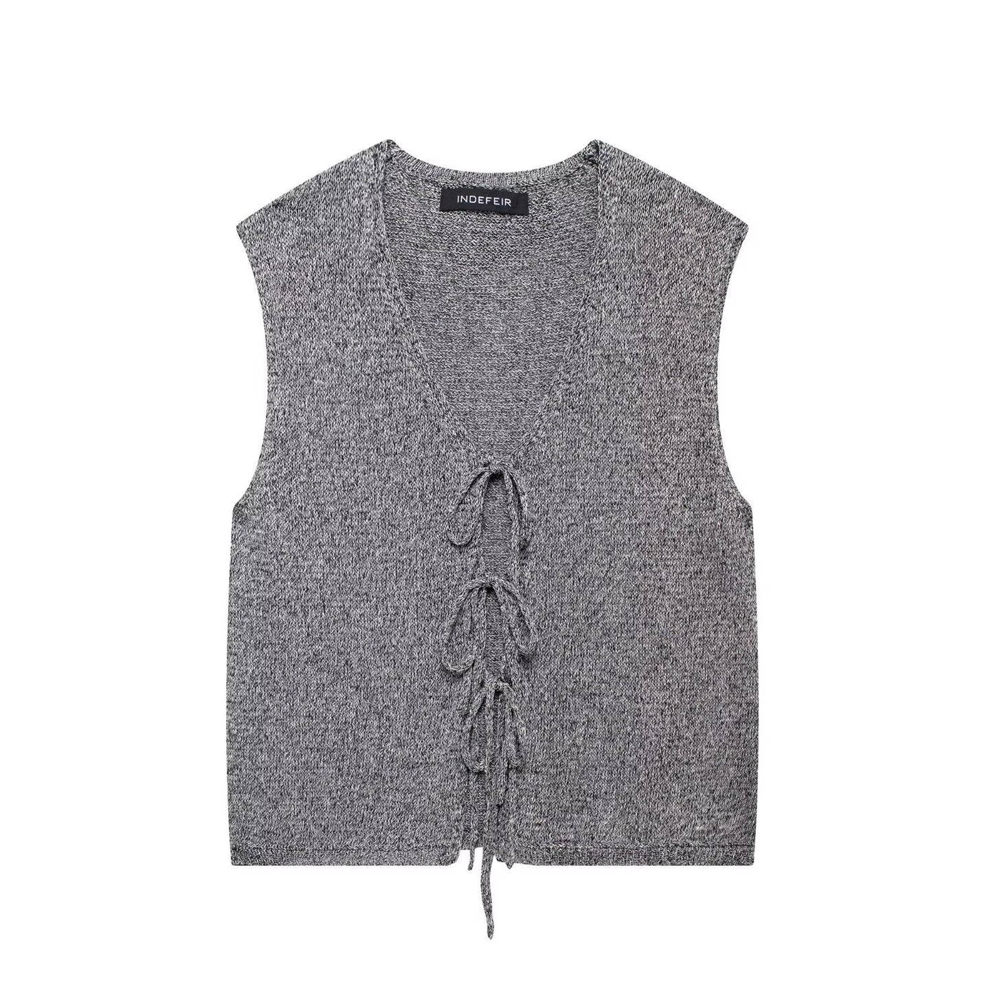 Women's European And American Knitted Vest Cardigan
