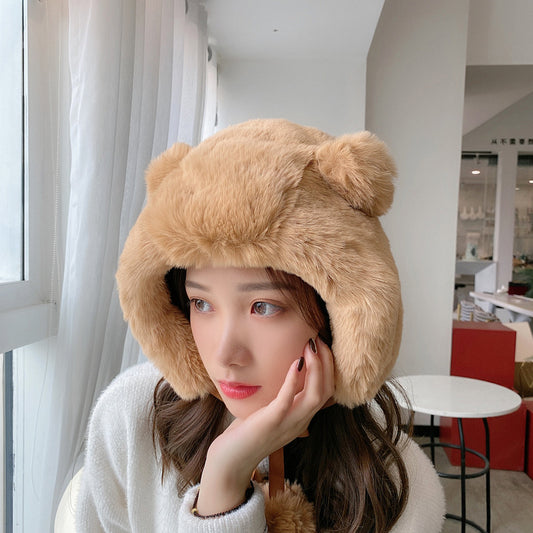 Female Autumn And Winter Sweet Cute Earmuffs Hat