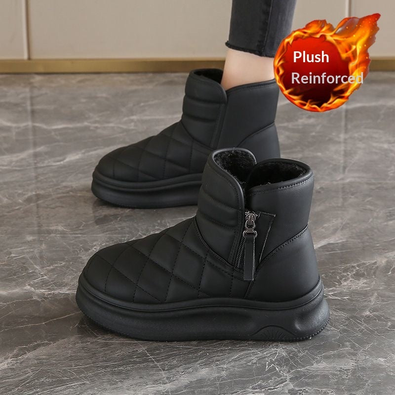 Womens Casual Warm Fleece-lined Snow Boots