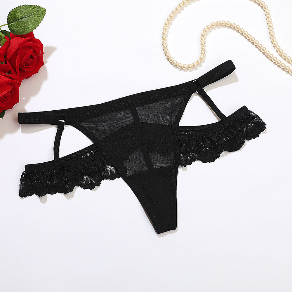 Sexy Women's T-back Transparent Mesh Strap