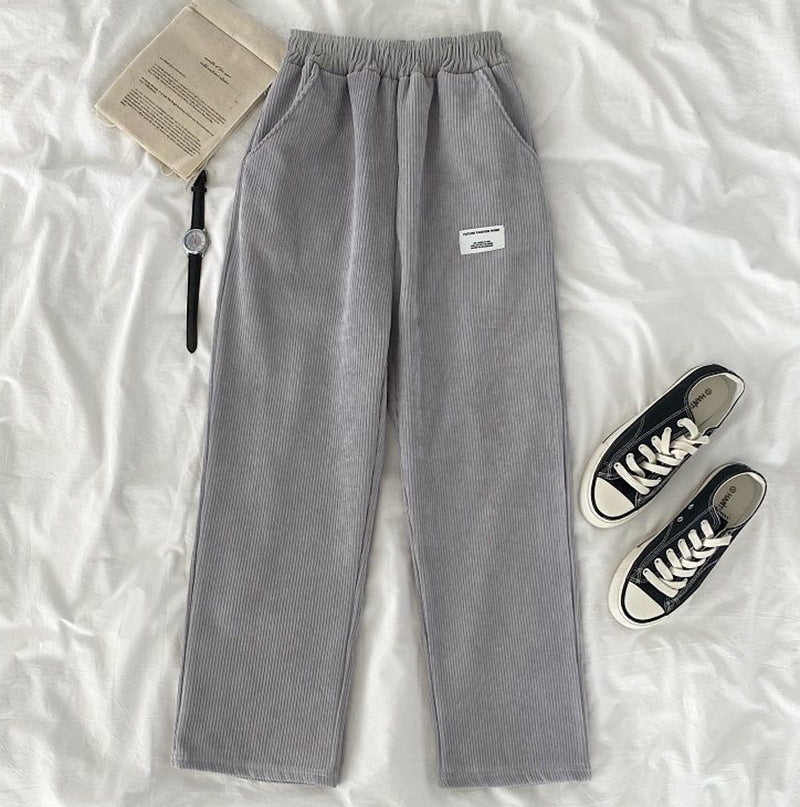 Schoolgirls' Loose All Match Corduroy Pants