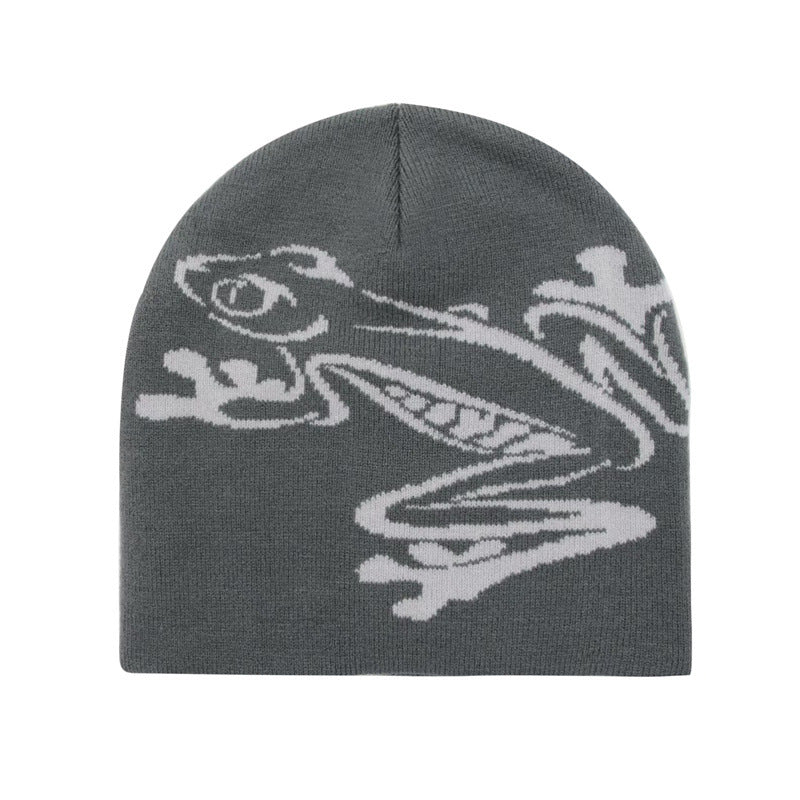 Casual Frog Knitted Street Jacquard Personality Pullover Hat