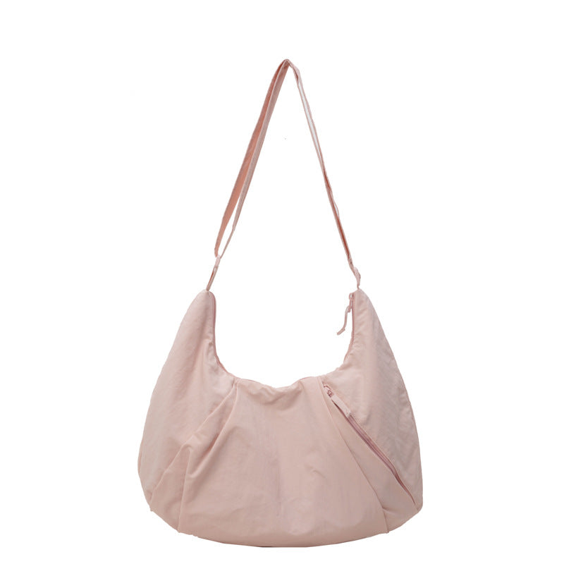 Pleated Messenger Bag Large Capacity Artistic Simple Fashion
