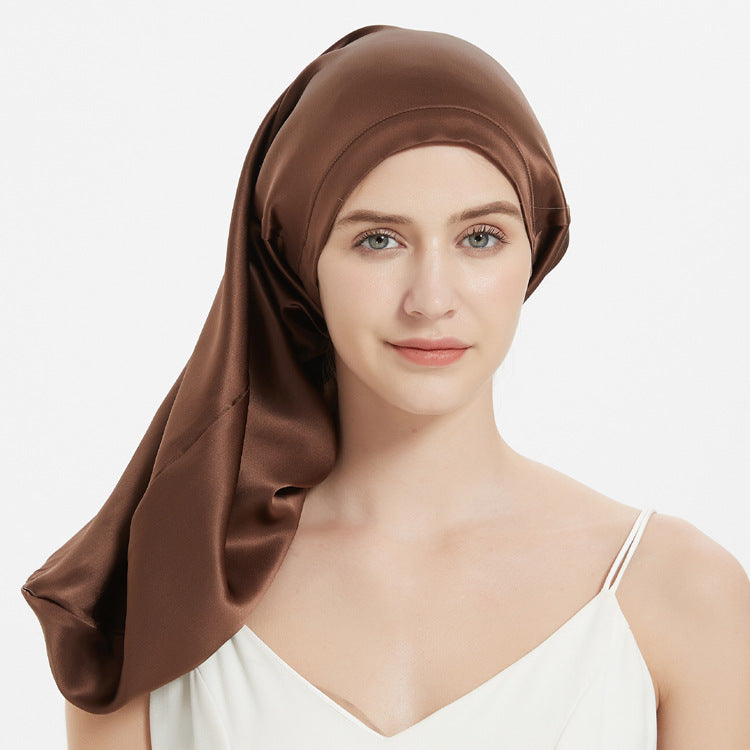 Women's Simple Silk Long Lace-up Nightcap