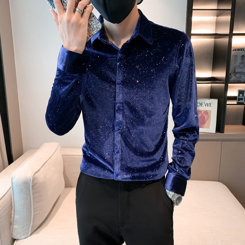 Men's Casual Business Sequined Shirt