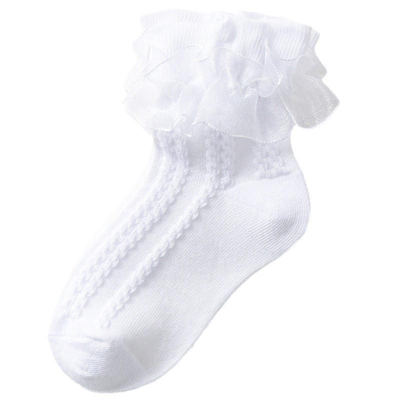 Spring And Autumn Thin Winter Girl Princess White Dance Dance Baby Socks