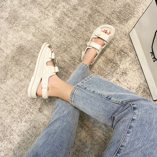Women's Toe Buckle Hollow Roman Sandals