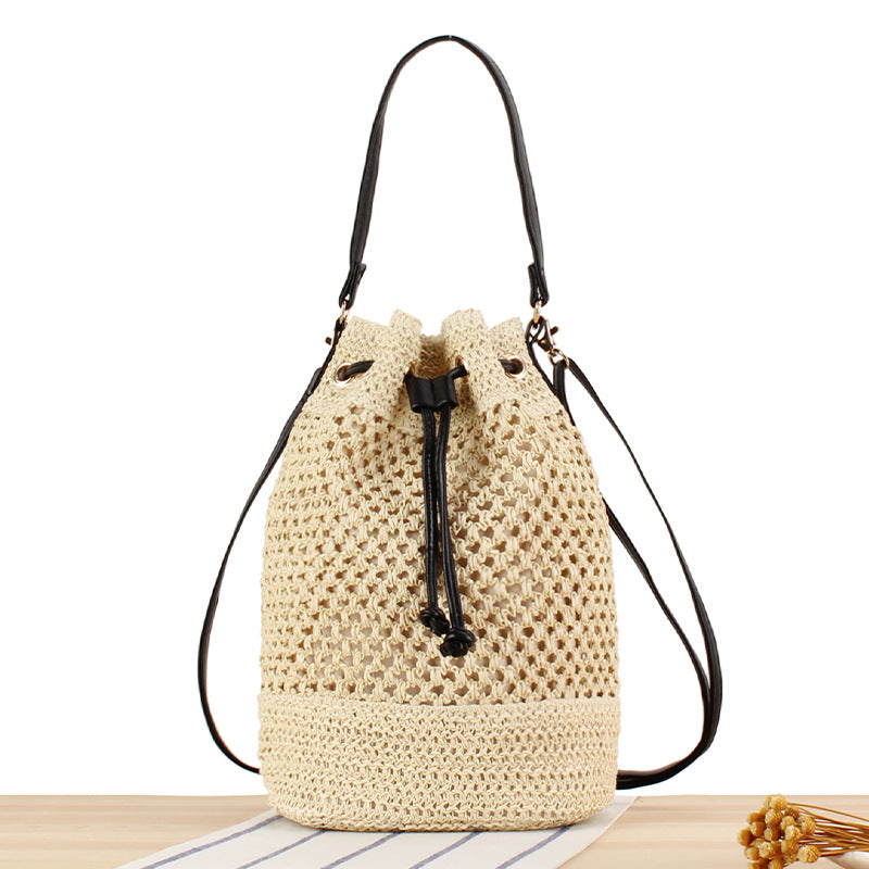 Simple Fashion All-match Handbag Bucket Woven Bag