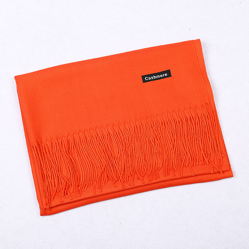 Solid Color Artificial Cashmere Scarf Female 220g Warm Shawl
