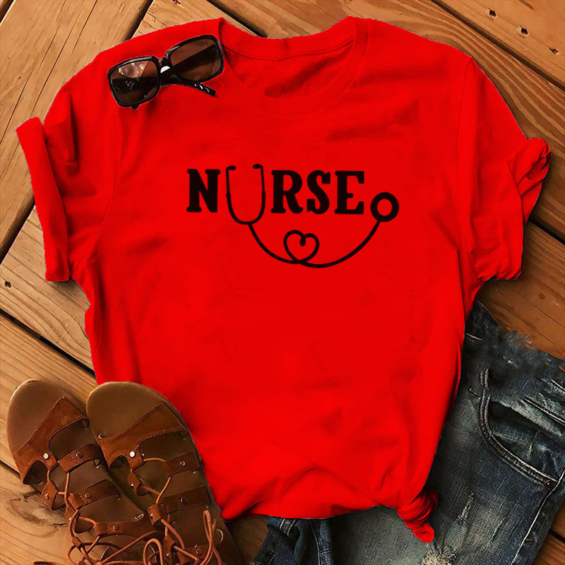 Women's Christmas Animal Flower Short Sleeve