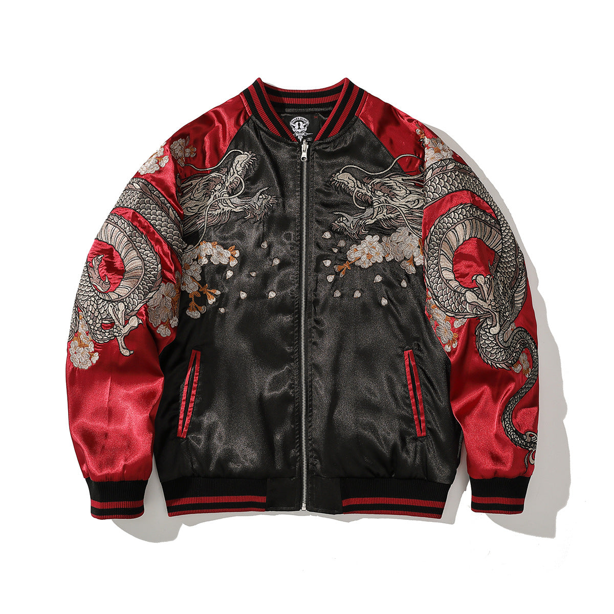 Mens Polyester Chinese Style Embroidered Jacket