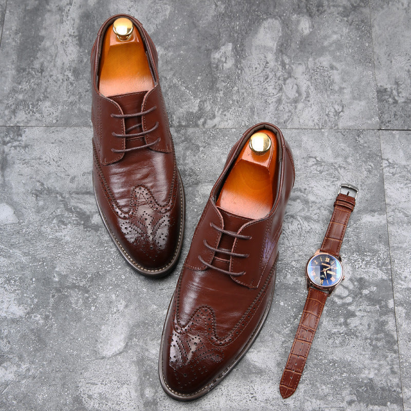 Fashion Men's Shoes With Laces Fashion Casual Leather