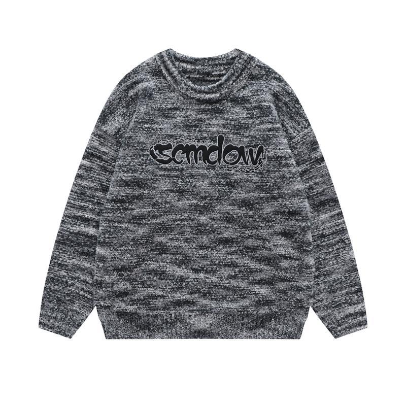 Letter Embroidery Crew Neck Sweater Sweater For Men And Women