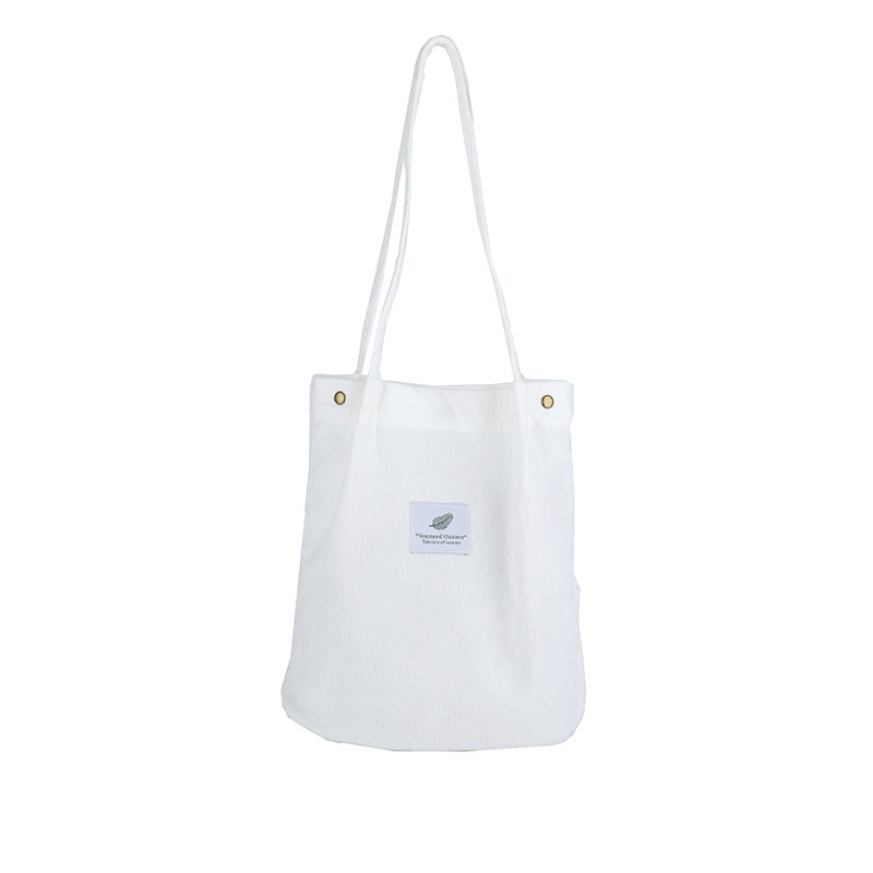 Artistic Corduroy Single-shoulder Bucket Bag