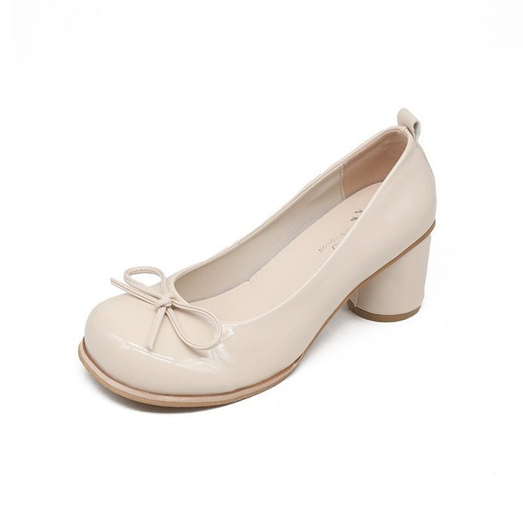 Women's Simple And Fashionable Shallow Bow High Heels