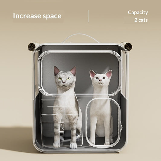 Large-Capacity Luggage-Style Cat Carrier With Multi-Functional Backpack Design