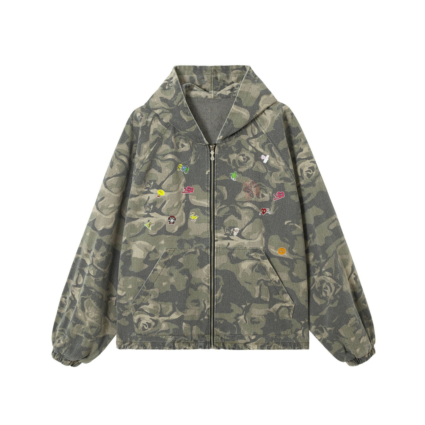 Retro Patchwork-sense Graffiti Camouflage Jacket Coat