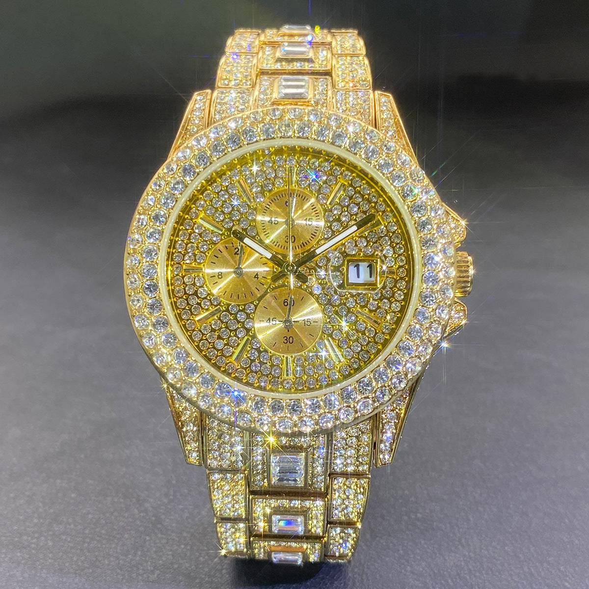 Men's Live Fashion And Fully-jewelled Calendar Quartz Watch
