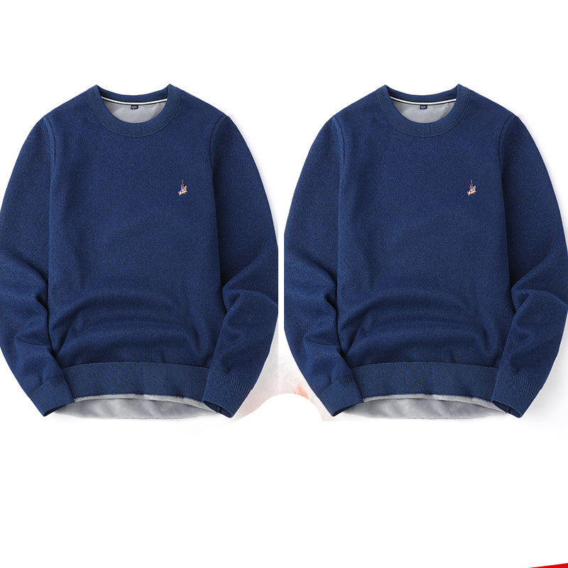 Sweater Mænd Efterår Og Vinter Plus Fløjl Fortykning Base