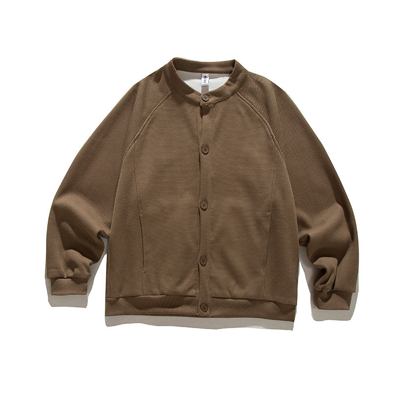 Men's Raglan Sleeve Loose Baseball Uniform Coat