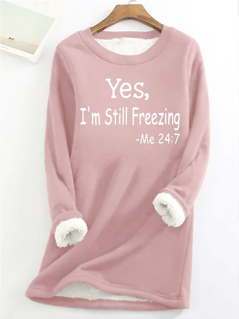 Autumn And Winter Women's Fleece-lined Women's Round Neck Sweater