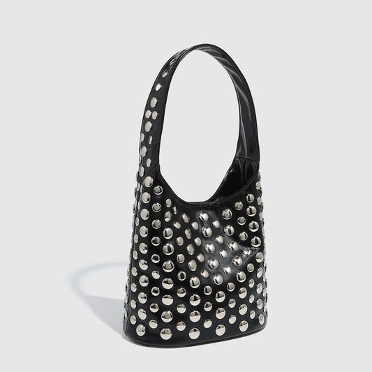 Premium Tortoiseshell Rivet Handbag Bucket