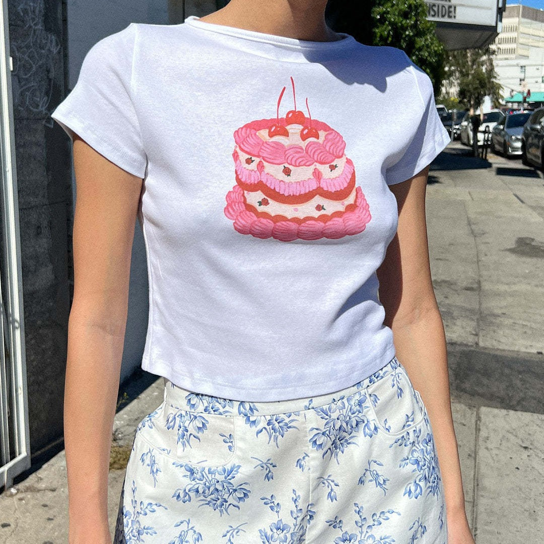 European And American Y2g Cotton Short-sleeved Women's Round Neck Printing