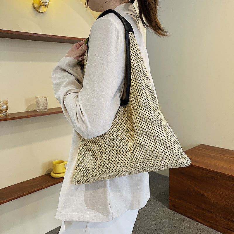 Stylish And Simple Cut-out Shoulder Bag With Solid Color And Large Capacity