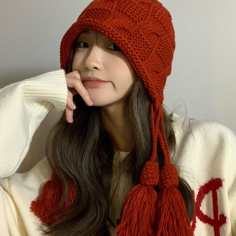 Ladies Winter Style Western Net Red All-match Hat