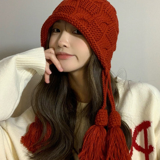 Ladies Winter Style Western Net Red All-match Hat