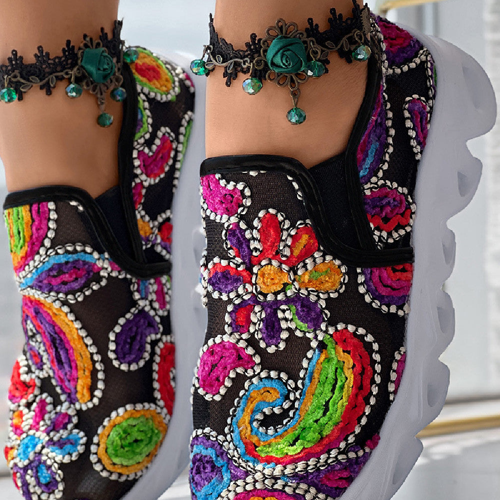 Sneakers til kvinder med farvet mesh