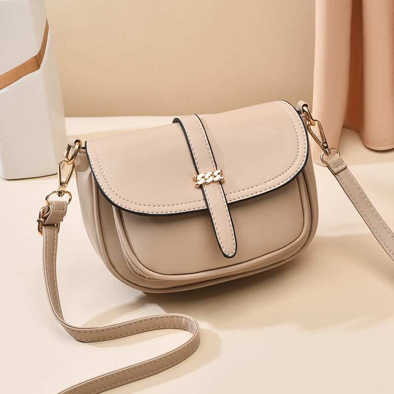 Kvindemode Retro Ensfarvet Skulder Crossbody Taske