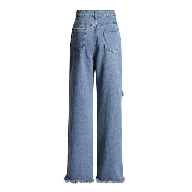 Casual Style Wide-leg Pants New Patchwork Belt