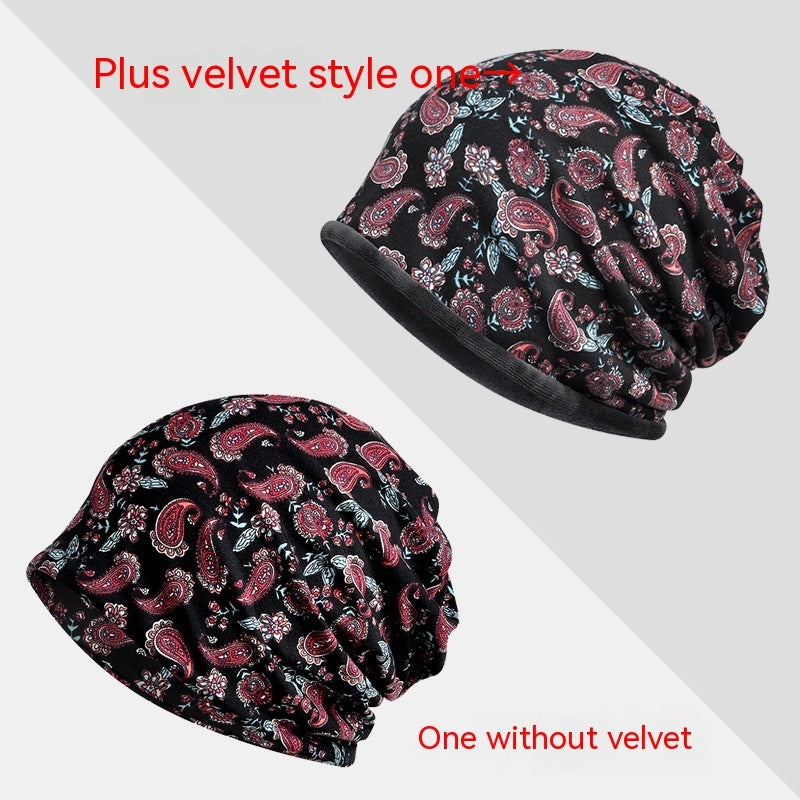 Polyester Tam-o'-shanter Women's Cashew Printed Pullover Outdoor