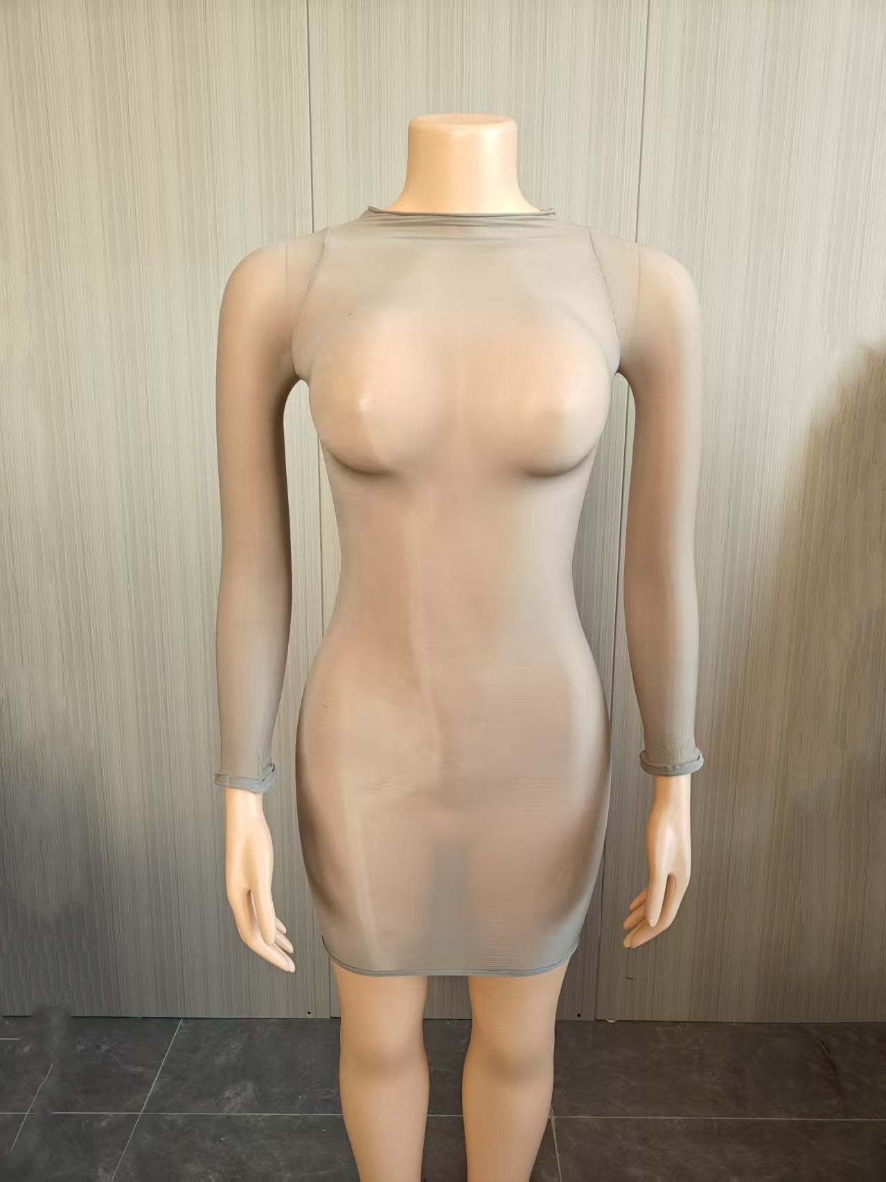 Ultra-stretchy Glossy Sheer Bodycon Dress
