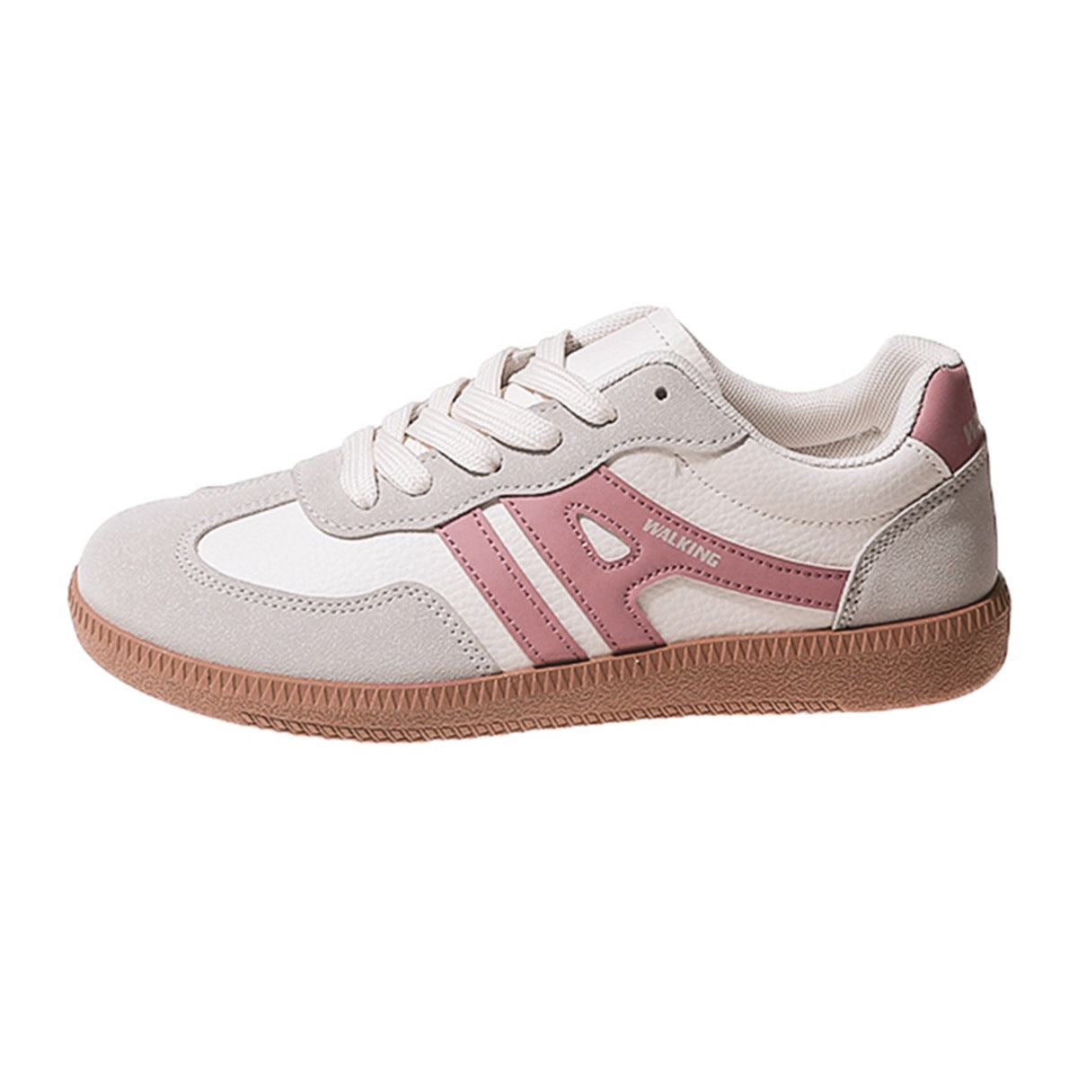 Women's Retro Round Toe Contrast Color Striped Lace-up Shoes