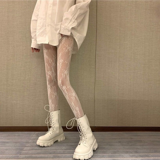 Hule blonde netstrømper bundede strømpebukser japansk lolita retro