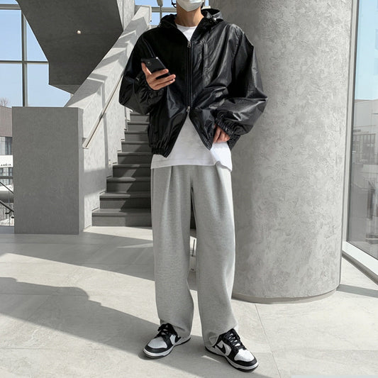Sports Jacket Loose Hooded Fashion Men's Long Sleeve