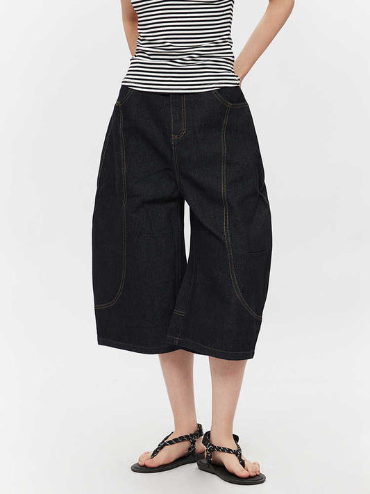 Women's Straight Loose Retro Washed Do The Old Cowboy Shorts