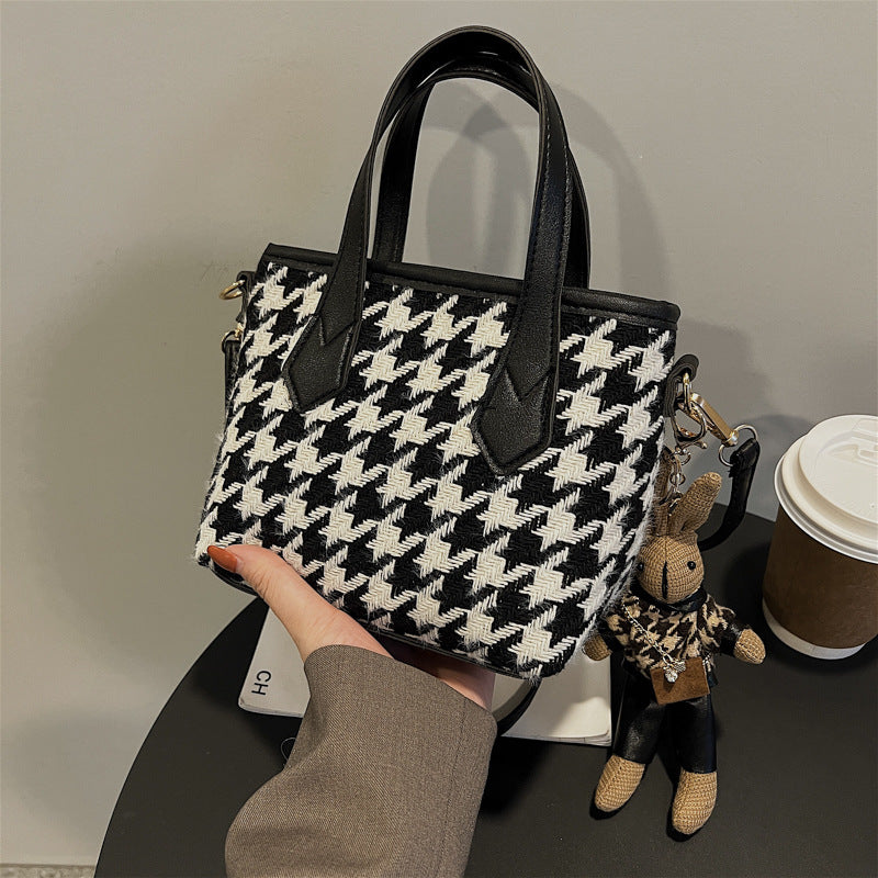 Mode Houndstooth Skuldertasker Bærbare Skakternede Håndtasker All-match Messenger Taske Dame Totes